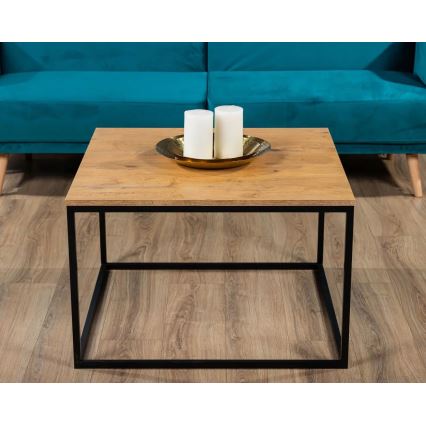 Kafijas galdiņš QUAD 50x80 cm melns/brūns