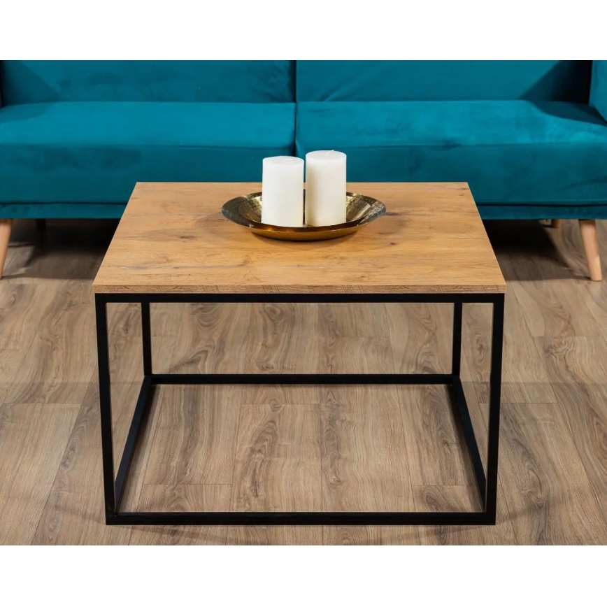 Kafijas galdiņš QUAD 50x80 cm melns/brūns