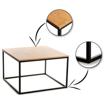 Kafijas galdiņš QUAD 50x80 cm melns/brūns