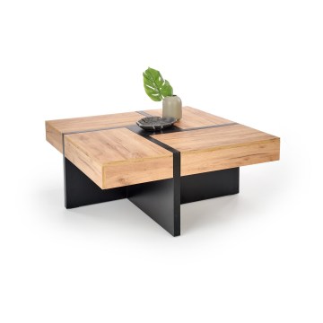 Kafijas galdiņš RADIX 100x100 cm melns/brūns
