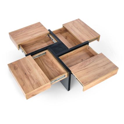 Kafijas galdiņš RADIX 100x100 cm melns/brūns