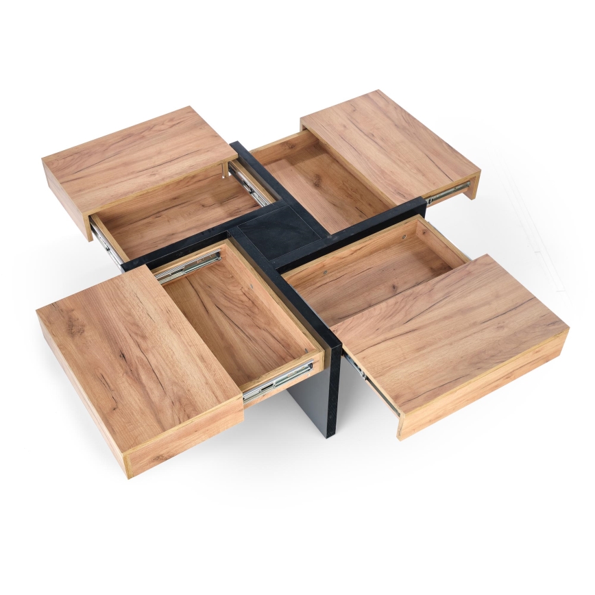 Kafijas galdiņš RADIX 100x100 cm melns/brūns