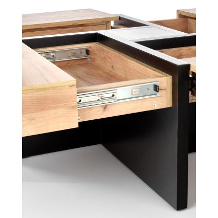 Kafijas galdiņš RADIX 100x100 cm melns/brūns