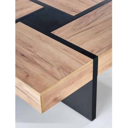 Kafijas galdiņš RADIX 100x100 cm melns/brūns