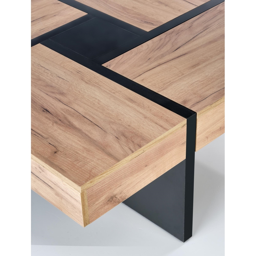 Kafijas galdiņš RADIX 100x100 cm melns/brūns