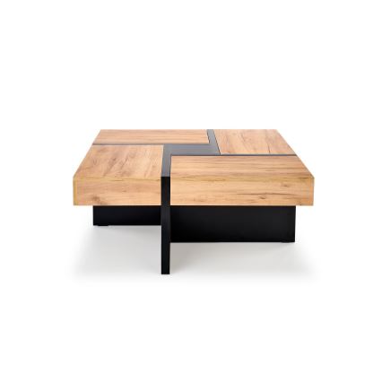 Kafijas galdiņš RADIX 100x100 cm melns/brūns