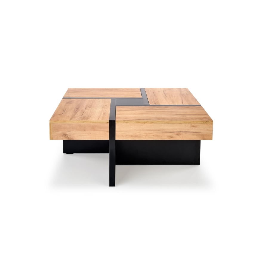 Kafijas galdiņš RADIX 100x100 cm melns/brūns