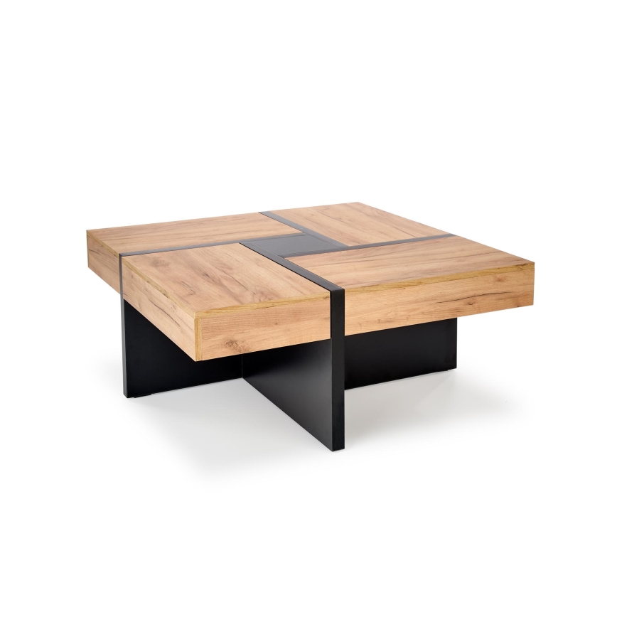 Kafijas galdiņš RADIX 100x100 cm melns/brūns