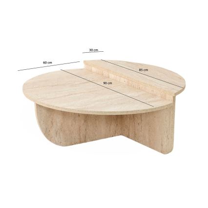 Kafijas galdiņš REST ar marmora dekoru, bēšs