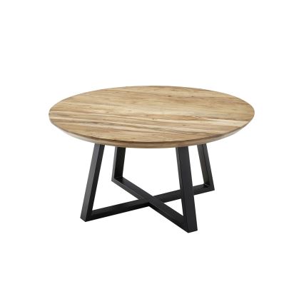 Kafijas galdiņš RIVA Ø 90 cm, akācijas koks/melna