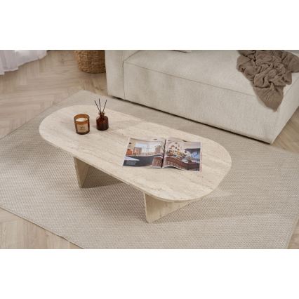Kafijas galdiņš ROND 130x65 cm bēšs