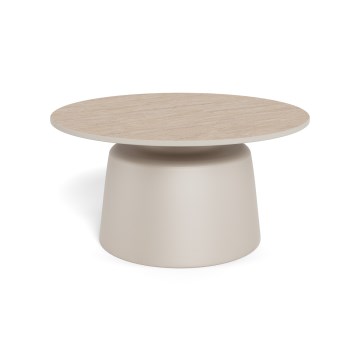 Kafijas galdiņš SANTORINI Ø 70 cm bēšs/pelēks/keramika