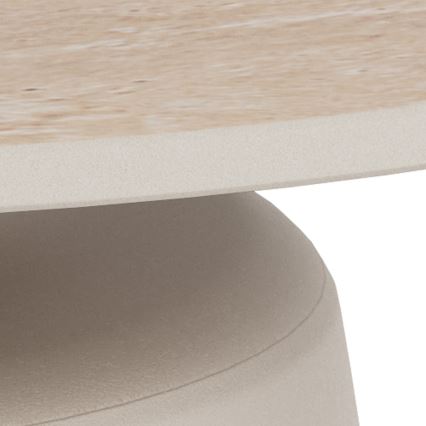Kafijas galdiņš SANTORINI Ø 70 cm bēšs/pelēks/keramika