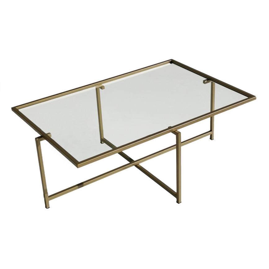Kafijas galdiņš SAULE 35x94 cm zelta/caurspīdīga