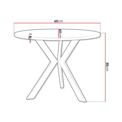 Kafijas galdiņš STK 50x65 cm melna/balta