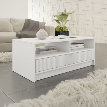Kafijas galdiņš TIRENO 40x100 cm balts