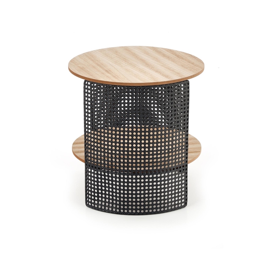 Kafijas galdiņš TRAFICA 41x41 cm melns/bēšs