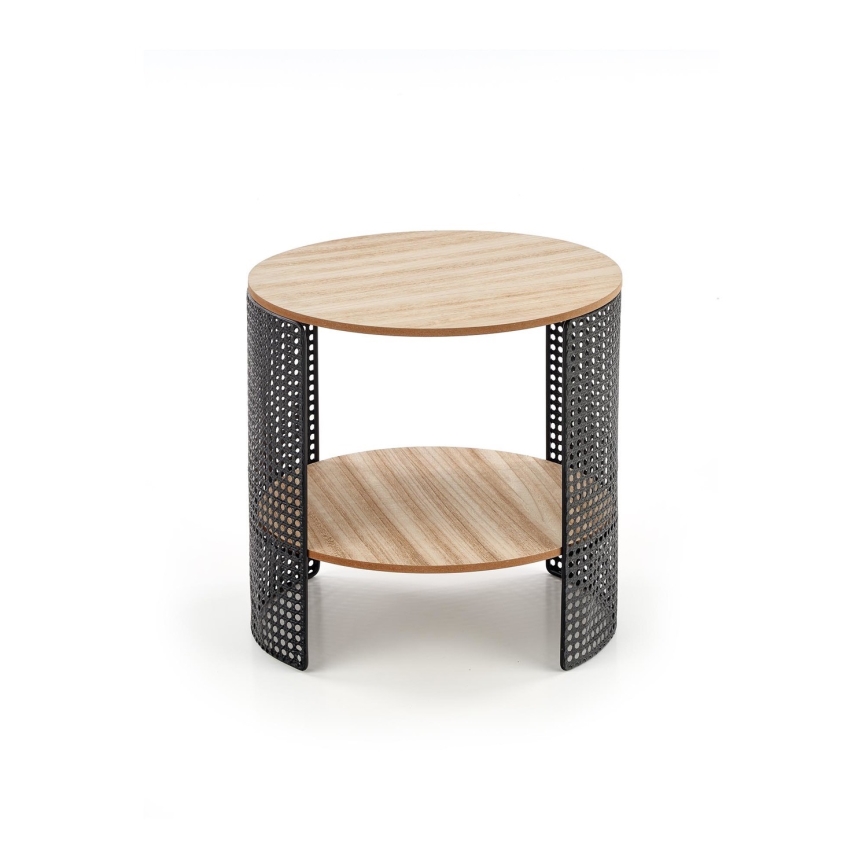 Kafijas galdiņš TRAFICA 41x41 cm melns/bēšs