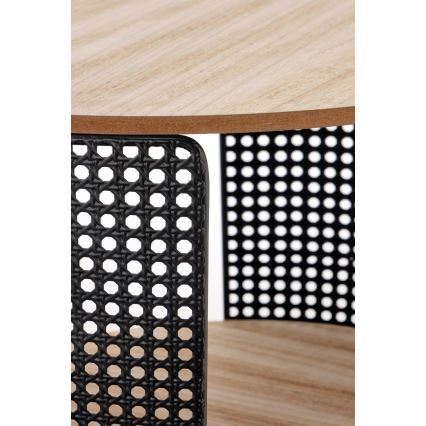 Kafijas galdiņš TRAFICA 41x41 cm melns/bēšs