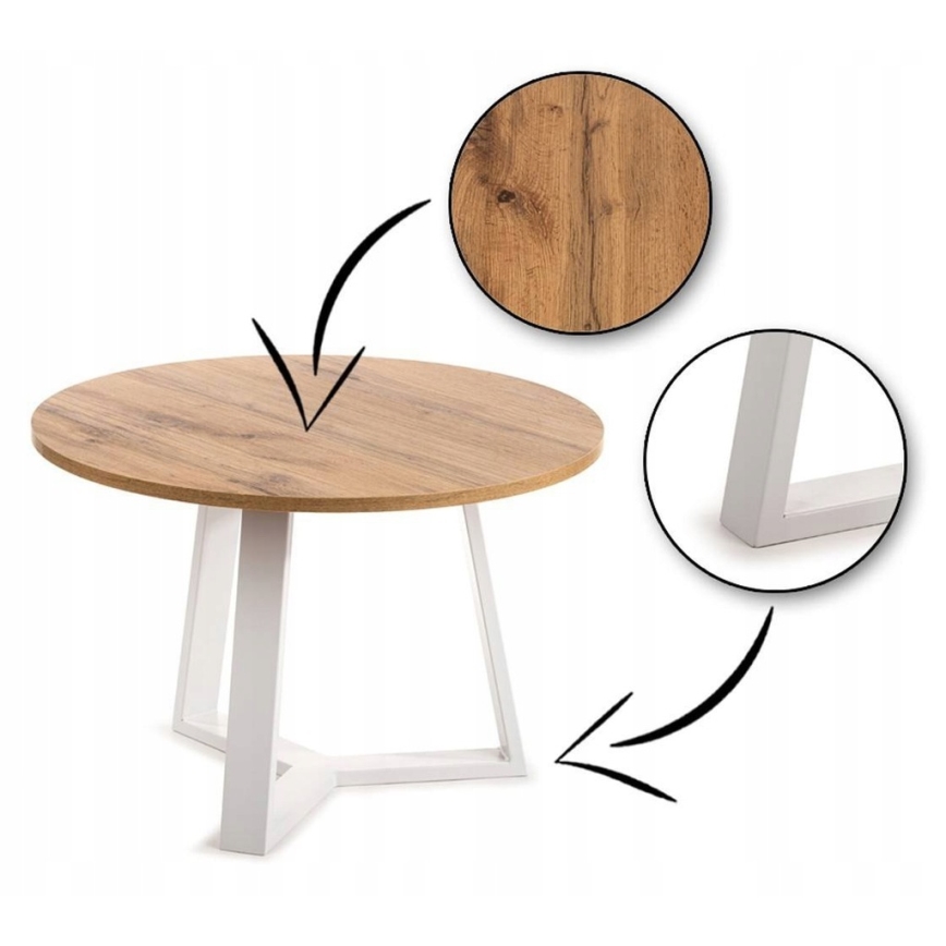 Kafijas galdiņš TRILEG 48x70 cm balts/brūns