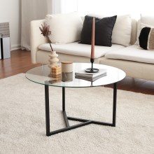 Kafijas galdiņš TRIO 42x75 cm caurspīdīgs/melns