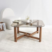 Kafijas galdiņš ZEN 40x80 cm priede/caurspīdīga