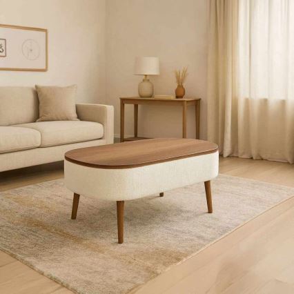 Kafijas galds FELPO 60x90 cm balts/valrieksts