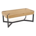 Kafijas galds LAVIDA 43x110 cm zeltainais ozols/melns
