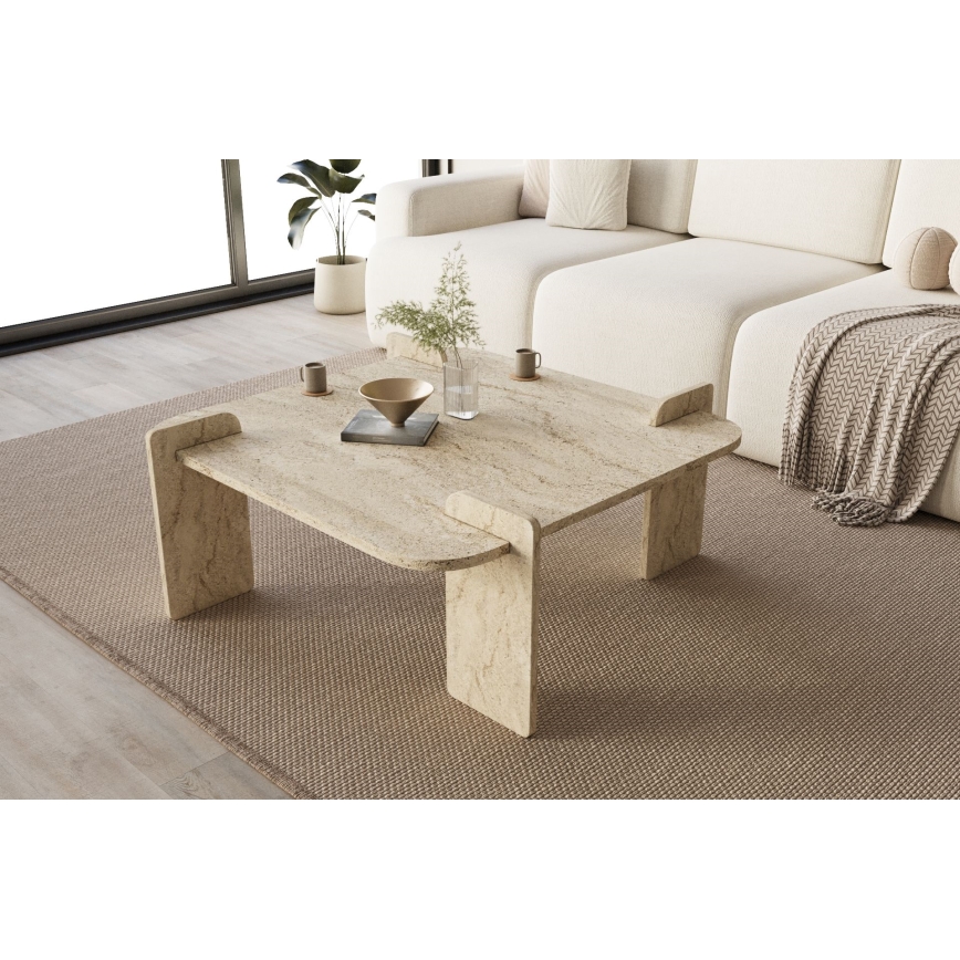 Kafijas galds PURO 90x90 cm travertīns