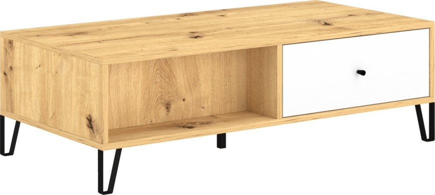 Kafijas galds SULA artisan ozols/balts