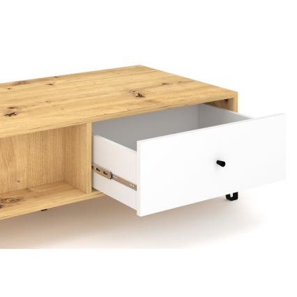 Kafijas galds SULA artisan ozols/balts