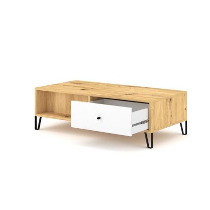 Kafijas galds SULA artisan ozols/balts