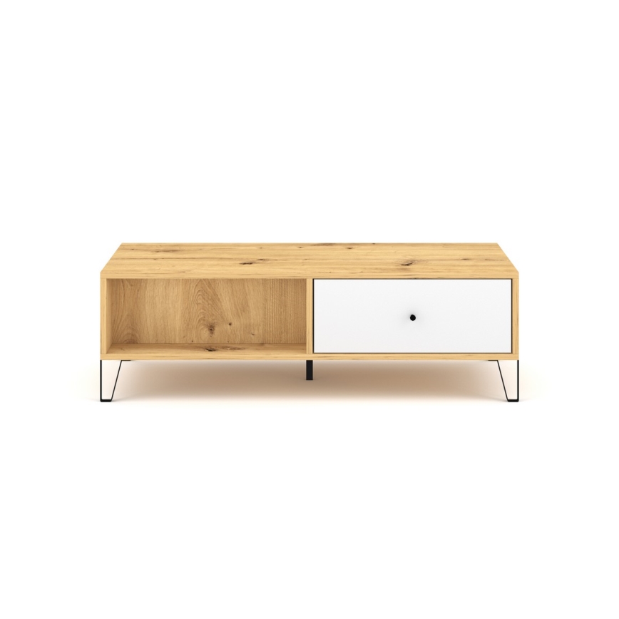 Kafijas galds SULA artisan ozols/balts