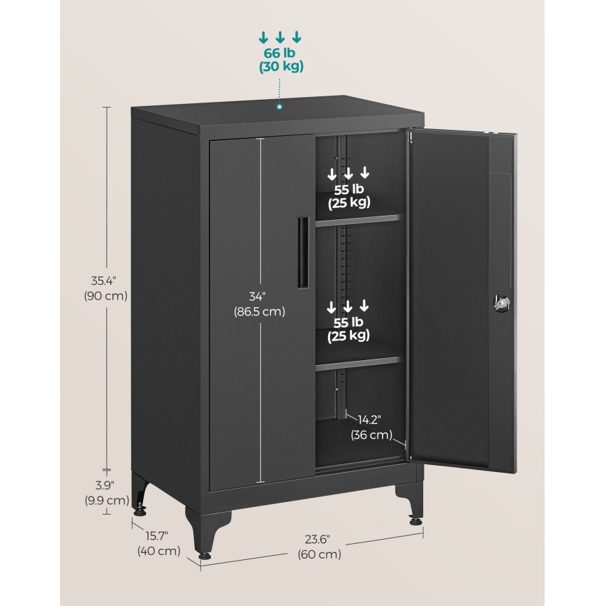 Kancelejas skapis KAZE 60x40 cm melns