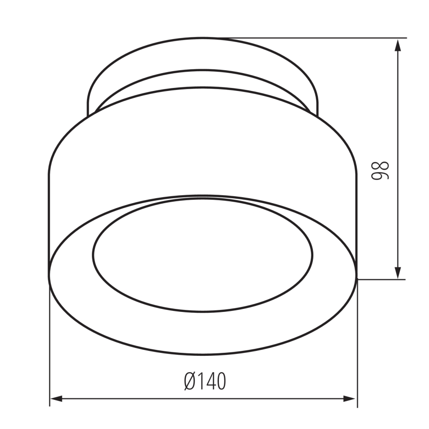 LED spotgaismeklis SONOR LED/12W/230V 3000/4000/5700K + LED/1,5W 2200K Ø 14 cm melns