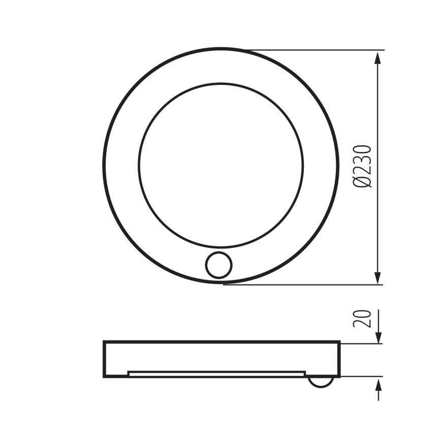 LED griestu/paneļu lampa ar kustības sensoru 2in1 ERGA LED/17W/230V 3000/4000/6500K melna