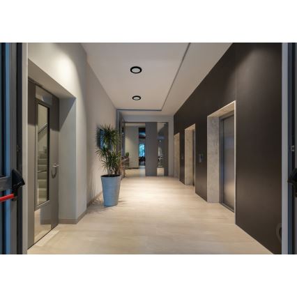 LED Griestu/iegremdējama lampa ar kustību sensoru 2in1 ERGA LED/17W/230V 3000/4000/6500K melna