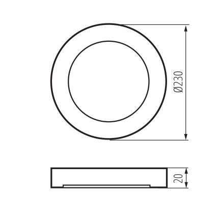 LED griestu/iebūvējams gaismeklis 2 vienā ERGA LED/17W/230V 3000/4000/6500K balts