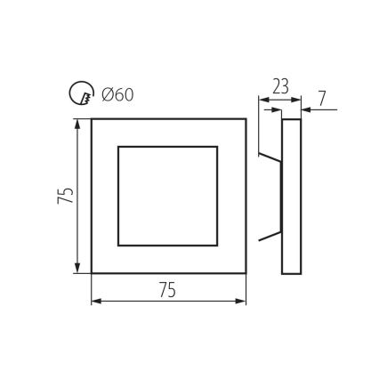 LED sienas kāpņu gaismeklis APUS LED/0,8W/12V 3000K ieskaitot montāžas kārbu