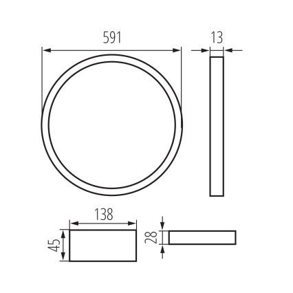LED Iekarināmais rāmis AVAR LED/40W/230V 4000K diam. 59 cm
