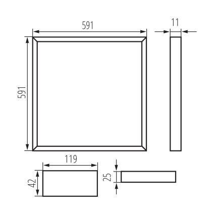 LED iebūvējamais griestu rāmis AVAR LED/32W/230V 4000K 59x59 cm