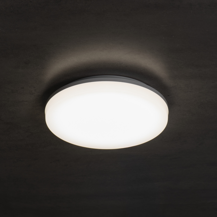 LED griestu gaismeklis ar kustības un krēslas sensoru VARSO LED/22/30W/230V 3000/4000/6500K Ø 33 cm IP54