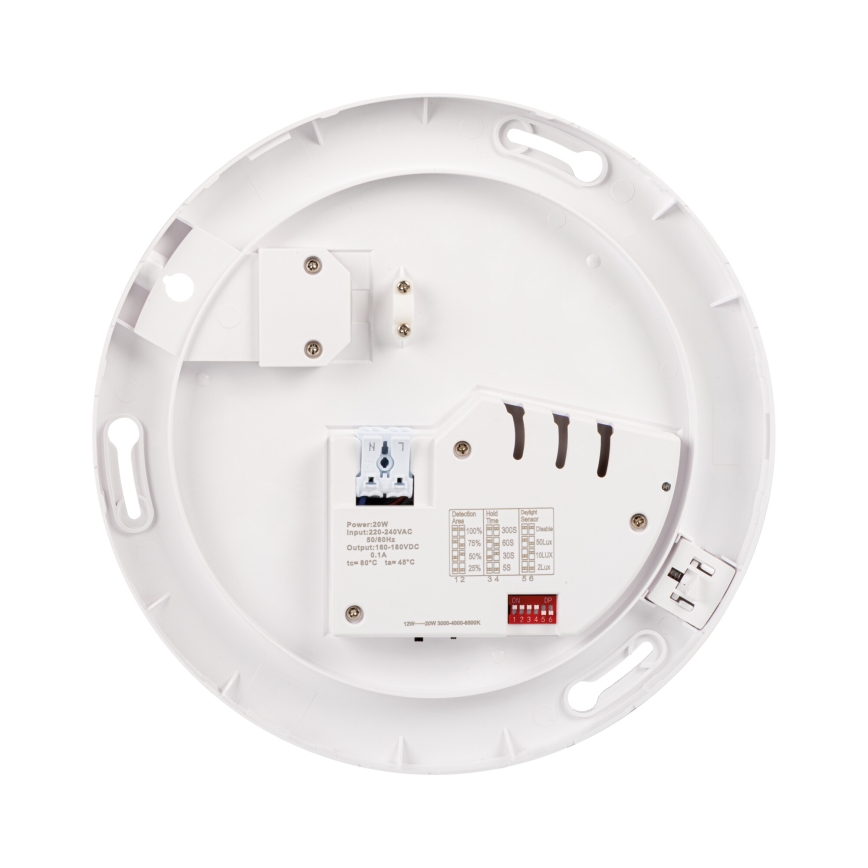 LED griestu gaismeklis ar kustības un krēslas sensoru VARSO LED/22/30W/230V 3000/4000/6500K Ø 33 cm IP54