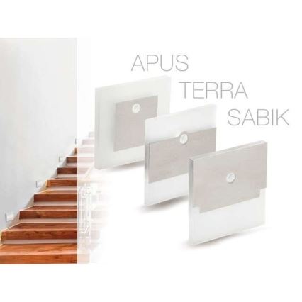 LED kāpņu gaismeklis ar sensoru LED/0,8W/12V 3000K
