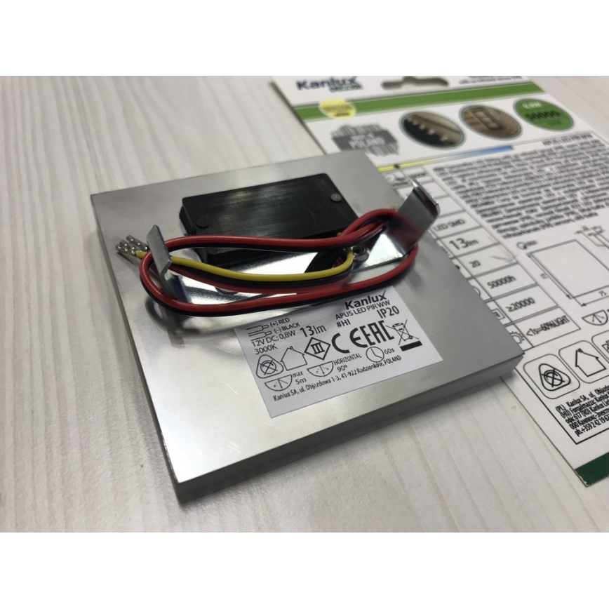 LED kāpņu gaismeklis ar sensoru LED/0,8W/12V 3000K