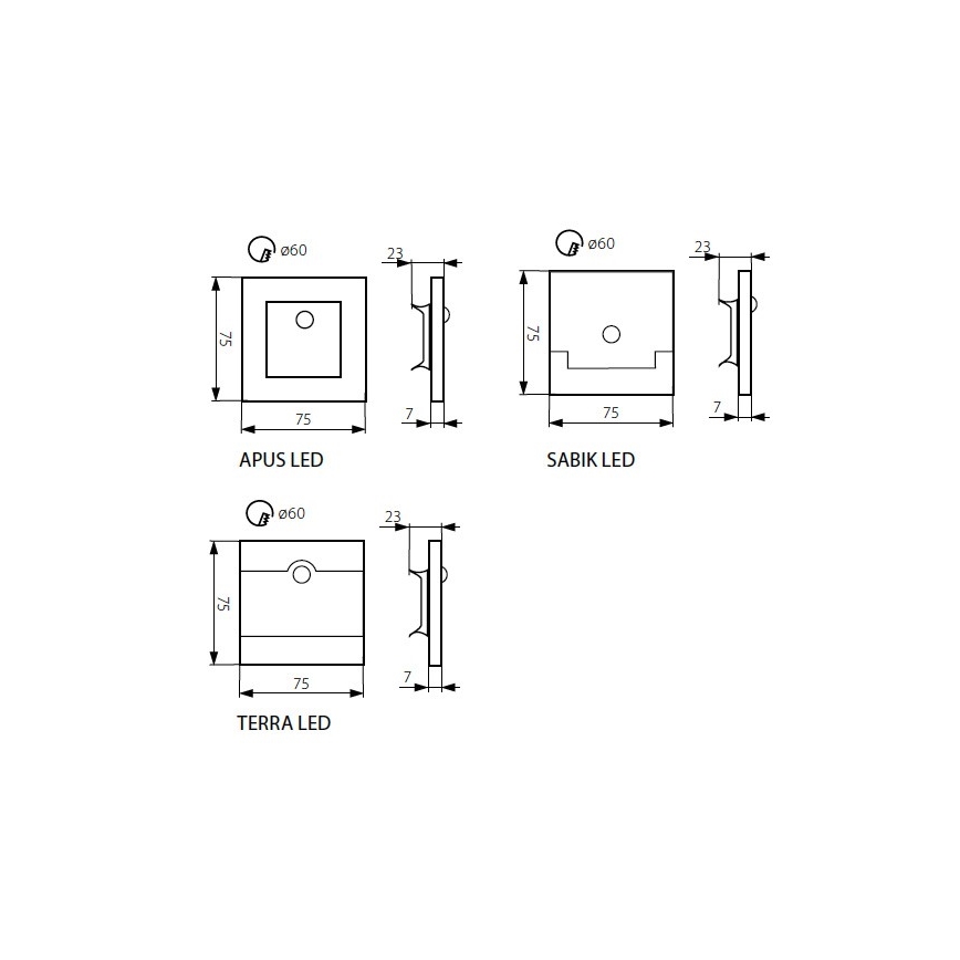 LED Kāpņu telpas gaismeklis APUS ar sensoru LED/0,8W/12V 3000K