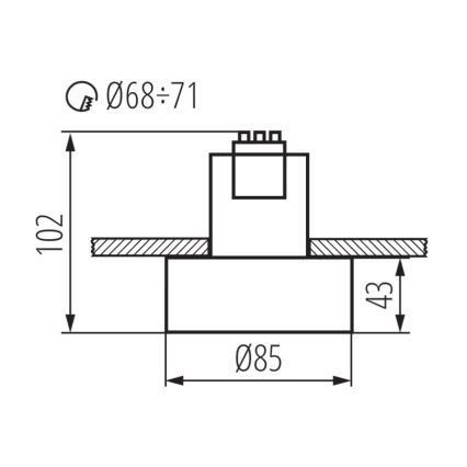 Iebūvējamais gaismeklis MINI RITI 1xGU10/25W/230V balts/zelta