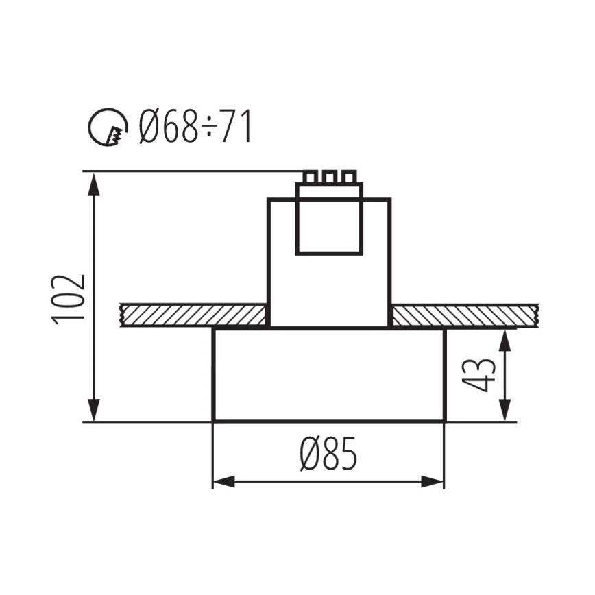 Iebūvējamais gaismeklis MINI RITI 1xGU10/25W/230V balts/zelta