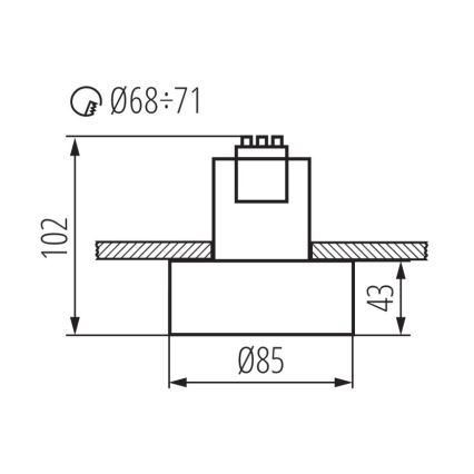 Iebūvējamais gaismeklis MINI RITI 1xGU10/25W/230V melns/balts