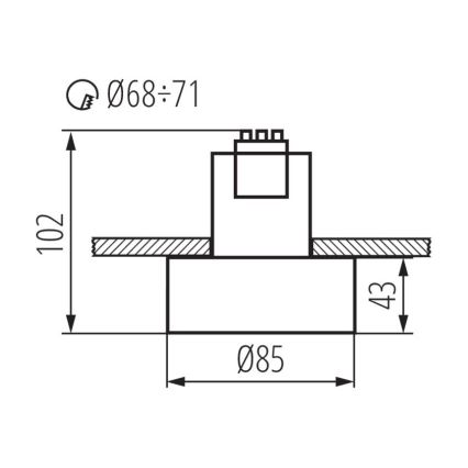 Iebūvējamais gaismeklis MINI RITI 1xGU10/25W/230V melns